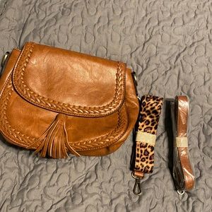 Brown crow body purse new